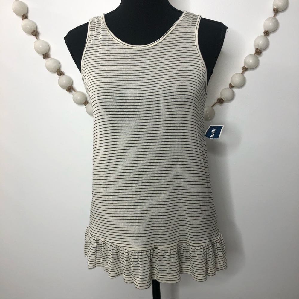Tresics girls Striped Tank Top Size Juniors Large 14 Black & White Sleeveless